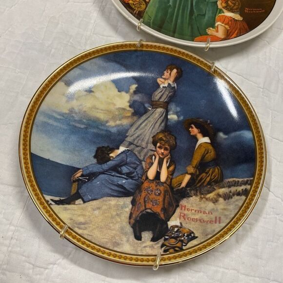 Norman Rockwell Decorative Wall Plates Set with Artistic Designs - Picture 2 of 6